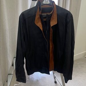Johnston & Murphy Black Jacket with Tan Accents